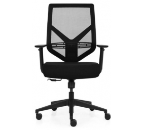 Ergonominė, tvirta biuro kėdė "Saltvik" su tvirto tinkliuko atlošu bei reguliuojamo aukščio porankiais, juoda
