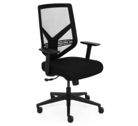 Ergonominė, tvirta biuro kėdė "Saltvik" su tvirto tinkliuko atlošu bei reguliuojamo aukščio porankiais, juoda