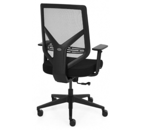 Ergonominė, tvirta biuro kėdė "Saltvik" su tvirto tinkliuko atlošu bei reguliuojamo aukščio porankiais, juoda