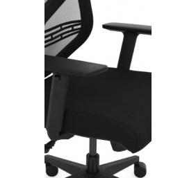 Ergonominė, tvirta biuro kėdė "Saltvik" su tvirto tinkliuko atlošu bei reguliuojamo aukščio porankiais, juoda