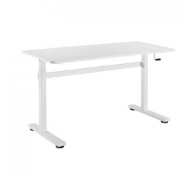 Reguliuojamo aukščio mechaninis stalas Up UP, baltu rėmu,reguliuojamas aukštis, 2-sekcijų, baltas stalviršis 1400 x 600mm