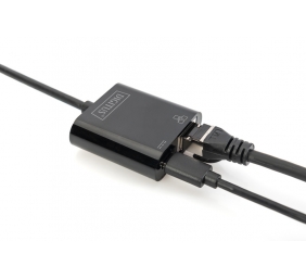 Digitus | USB-Type-C Gigabit Ethernet Adapter + PD with power delivery function | DN-3027 | Black | USB-C port to a Gigabit network connection