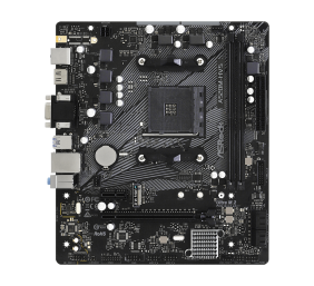 ASRock | A520M-HVS | Processor family AMD | Processor socket AM4 | DDR4 DIMM | Memory slots 2 | Supported hard disk drive interfaces SATA3, M.2 | Number of SATA connectors 4 | Chipset AMD A520 | Micro ATX