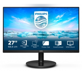 Philips | LCD Monitor | 271V8L/00 | 27 " | VA | FHD | 16:9 | 75 Hz | 4 ms | 1920 x 1080 pixels | 250 cd/m² | Audio out | HDMI ports quantity 1 | Black
