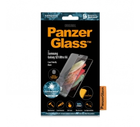 PanzerGlass | Samsung | Galaxy S21 Ultra Series | Antibacterial glass | Black | Case Friendly, Compatible with the in-screen fingerprint reader | Antifingerprint screen protector