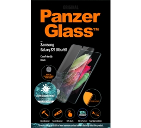 PanzerGlass | Samsung | Galaxy S21 Ultra Series | Antibacterial glass | Black | Case Friendly, Compatible with the in-screen fingerprint reader | Antifingerprint screen protector