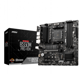 MSI | B550M PRO-VDH | Processor family AMD | Processor socket AM4 | DDR4 | Memory slots 4 | Number of SATA connectors 4 | Chipset AMD B | Micro ATX