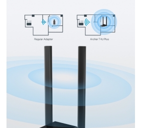 TP-LINK | Archer | T4U Plus | 2.4GHz/5GHz | 400+867 Mbit/s | MU-MiMO | 2×External