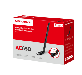Mercusys | AC650 High Gain Wireless Dual Band USB Adapter | MU6H