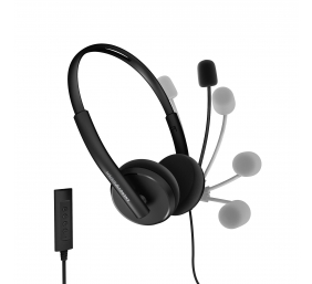 Energy Sistem Headset Office 2+ Black, USB and 3.5 mm plug, volume control, retractable boom mic. | Energy Sistem | Headset Office 2+ | Wired Earphones | Wired | On-Ear | Microphone | Black