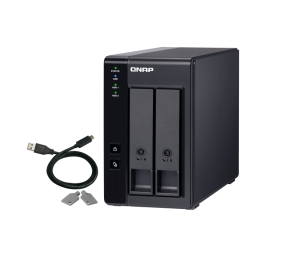 QNAP 2 Bay USB Type-C Direct Attached Storage with Hardware RAID | TR-002 | Micro | 6 GB | Black