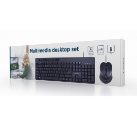 Gembird | Multimedia desktop set | KBS-UM-04 | Keyboard and Mouse Set | Wired | Mouse included | US | Black