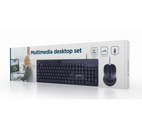 Gembird | Multimedia desktop set | KBS-UM-04 | Keyboard and Mouse Set | Wired | Mouse included | US | Black
