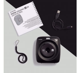 Fujifilm Instax Square SQ20 Instant Camera Black + instax Square glossy (10pl)
