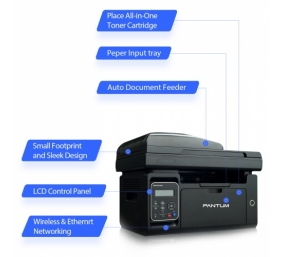 Pantum M6550NW Spausdintuvas lazerinis MFP Nespalvotas A4 22ppm Wi-Fi USB Ethernet LAN
