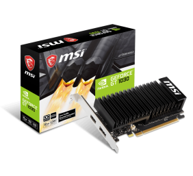 MSI | GeForce GT 1030 2GHD4 LP OC | NVIDIA | 2 GB | GeForce GT 1030 | DDR4 | HDMI ports quantity 1 | PCI Express 3.0 x16 (uses x4) | Memory clock speed 2100 MHz