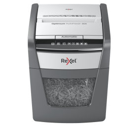 Rexel Optimum AutoFeed+ 50X Dokumentų naikiklis Cross cut shredding 4x28mm P-4 20L 55dB, Pilka/Juoda