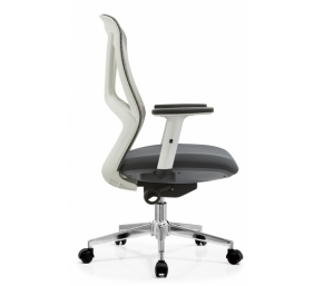 Biuro kėdė AEROX WHITE  su nugaros atrama, balta/pilka