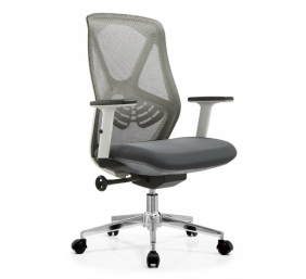 Biuro kėdė AEROX WHITE  su nugaros atrama, balta/pilka