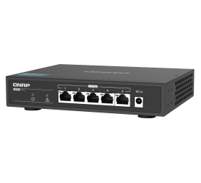 QNAP | 5 port 2.5Gbps Auto Negotiation (2.5G/1G/100M) | QSW-1105-5T | Unmanaged | Desktop | Gigabit Ethernet (copper) ports quantity 5