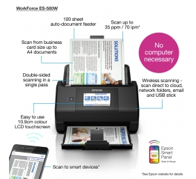 Epson | Document Scanner | WorkForce ES-580W | Colour | Wireless