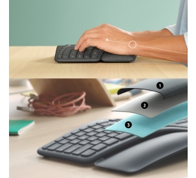 Bevielė klaviatūra Logitech Ergo K860, Grafitinė (US)