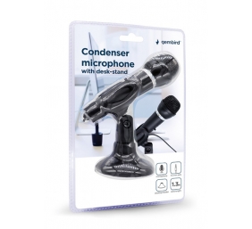 Gembird | Condenser Microphone with Desk-stand | MIC-D-04 | 3.5 mm jack | Black