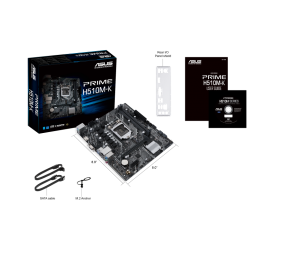 Asus | PRIME H510M-K | Processor family Intel | Processor socket LGA1200 | DDR4 | Memory slots 2 | Supported hard disk drive interfaces 	SATA, M.2 | Number of SATA connectors 4 | Chipset  H510 | Micro ATX