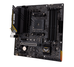 Asus | TUF GAMING A520M-PLUS | Processor family  AMD | Processor socket AM4 | DDR4 | Memory slots 4 | Supported hard disk drive interfaces SATA, M.2 | Number of SATA connectors 4 | Chipset  AMD A520 | Micro ATX