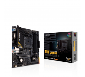 Asus | TUF GAMING A520M-PLUS II | Processor family AMD | Processor socket AM4 | DDR4 DIMM | Memory slots 4 | Supported hard disk drive interfaces 	SATA, M.2 | Number of SATA connectors 4 | Chipset  AMD A520 | Micro ATX