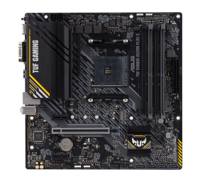 Asus | TUF GAMING A520M-PLUS II | Processor family AMD | Processor socket AM4 | DDR4 DIMM | Memory slots 4 | Supported hard disk drive interfaces 	SATA, M.2 | Number of SATA connectors 4 | Chipset  AMD A520 | Micro ATX