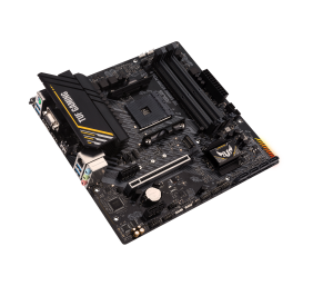 Asus | TUF GAMING A520M-PLUS II | Processor family AMD | Processor socket AM4 | DDR4 DIMM | Memory slots 4 | Supported hard disk drive interfaces 	SATA, M.2 | Number of SATA connectors 4 | Chipset  AMD A520 | Micro ATX