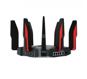 Archer GX90 | 802.11ax | 574+1201+4804 Mbit/s | 10/100/1000 Mbit/s | Ethernet LAN (RJ-45) ports 3 | MU-MiMO Yes | No mobile broadband | Antenna type 8xExternal | 1× USB 3.0, 1× USB 2.0