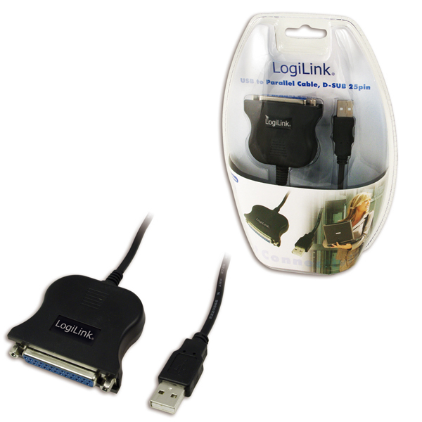 Logilink | USB 2.0 adapter to Paralel (LPT)  DB25 , 1,8m | USB-A to LPT USB A male | DB25