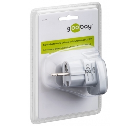 Goobay 94026 World to EU Travel Adapter, kelionių adapteris (UK, US, IT, CH, į EU), Balta