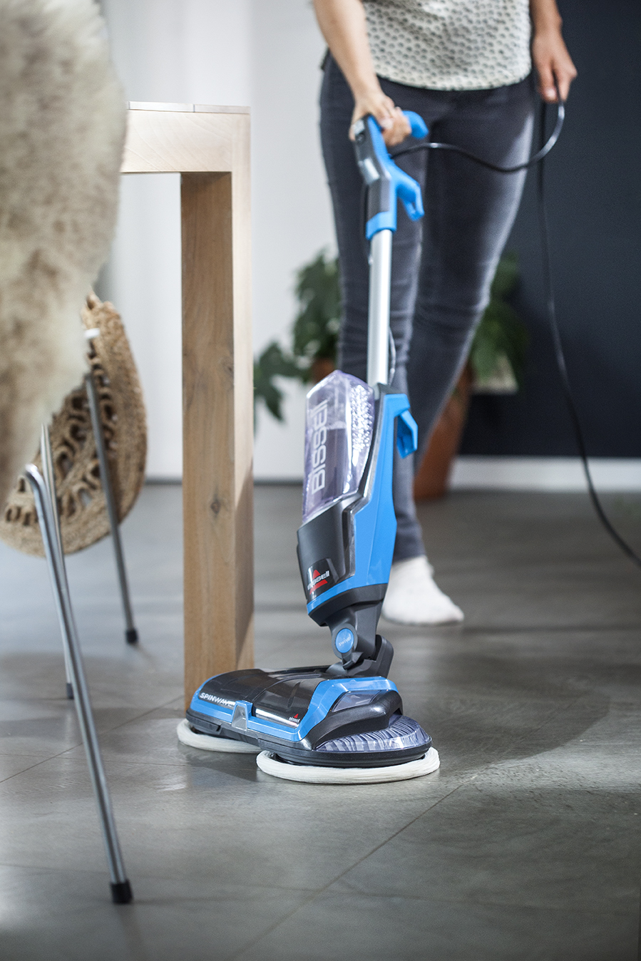 Mop | SpinWave | Corded operating | Washing function | Power 105 W | Blue/Titanium