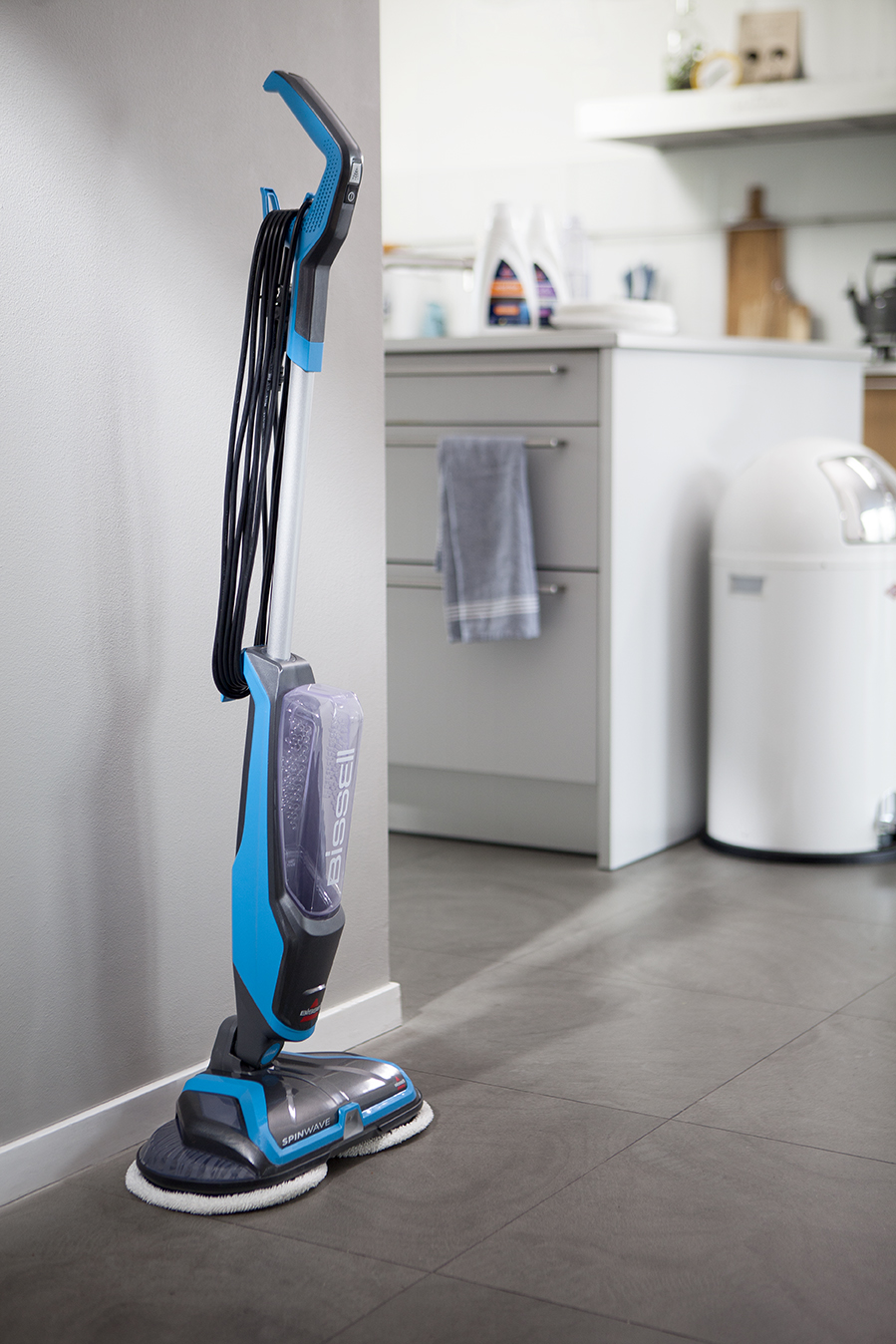 Mop | SpinWave | Corded operating | Washing function | Power 105 W | Blue/Titanium