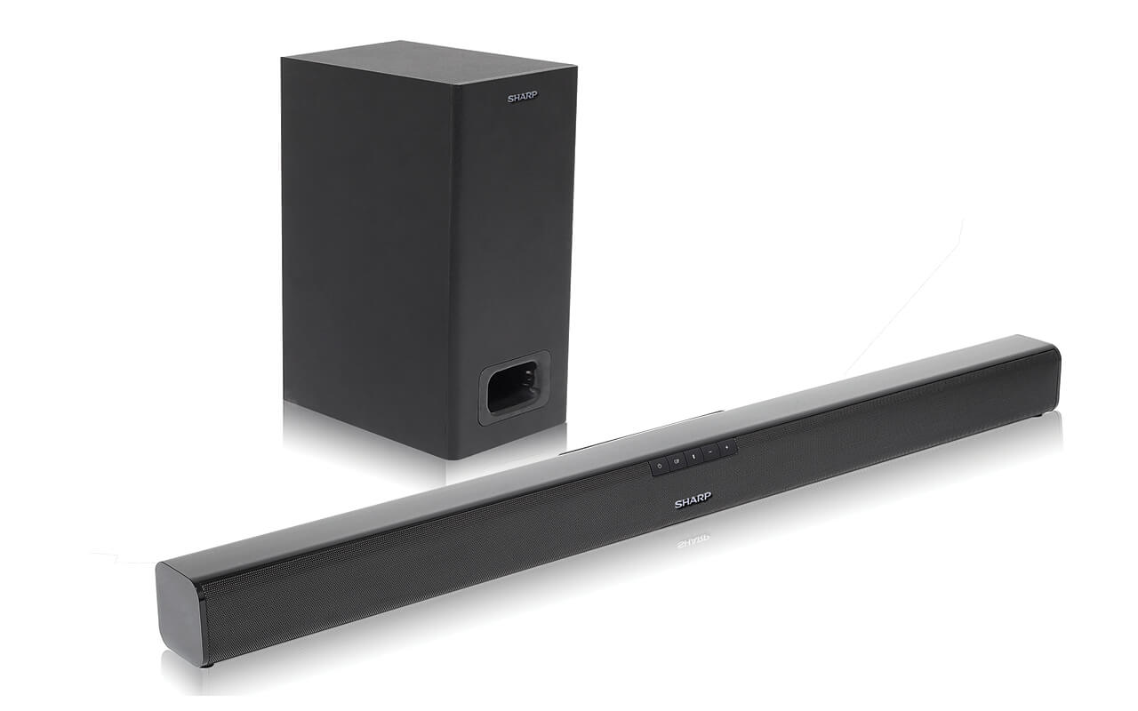 Sharp | HT-SBW110 2.1 Slim Soundbar | Black | No | AUX in | Bluetooth | Wireless connection