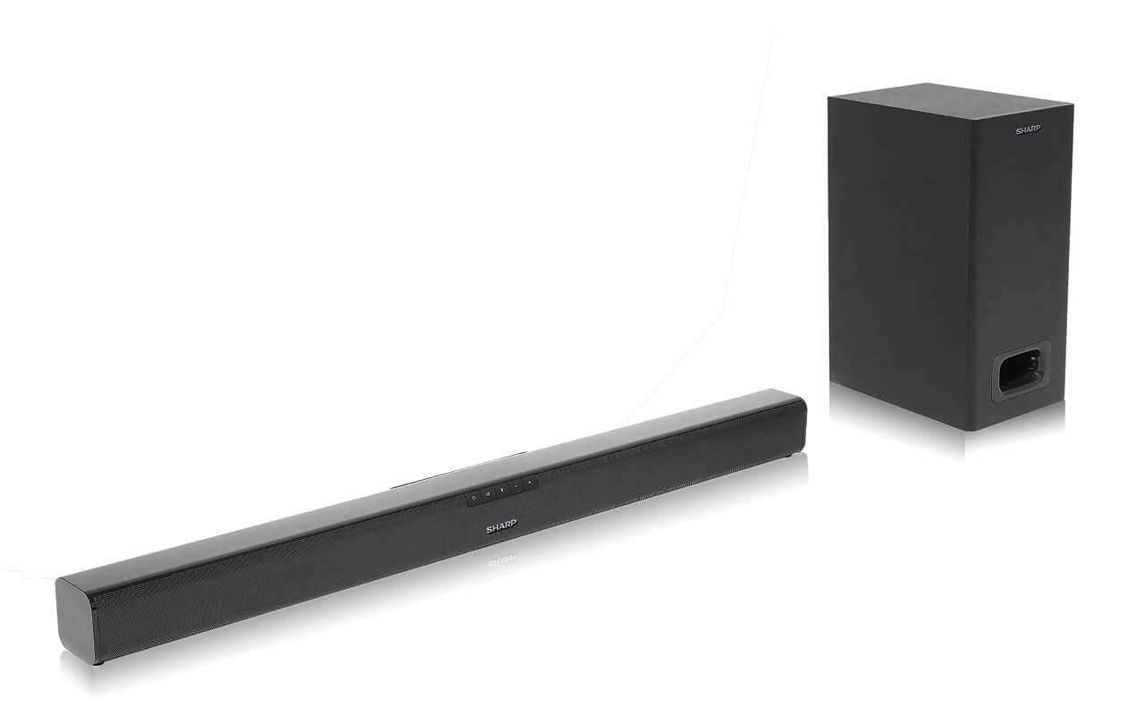 Sharp | HT-SBW110 2.1 Slim Soundbar | Black | No | AUX in | Bluetooth | Wireless connection