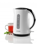 Gorenje Kettle K17PLBW Electric, 2200 W, 1.7 L, Plastic + metal, 360° rotational base, White