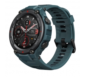Amazfit T-Rex Pro Smart watch, GPS (satellite), AMOLED Display, Touchscreen, Heart rate monitor, Activity monitoring 24/7, Waterproof, Bluetooth,  Steel Blue