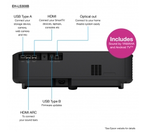 Epson | EH-LS300B | Full HD (1920x1080) | 3600 ANSI lumens | Black | Lamp warranty 12 month(s) | Wi-Fi