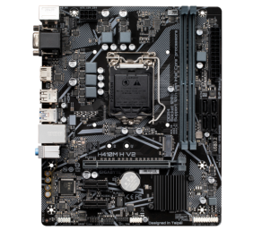 Gigabyte | H410M H V2 1.0 M/B | Processor family Intel | Processor socket LGA1200 | DDR4 DIMM | Memory slots 2 | Supported hard disk drive interfaces SATA, M.2 | Number of SATA connectors 4 | Chipset Micro ATX | Intel H
