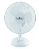 Adler | AD 7302 | Desk Fan | White | Diameter 23 cm | Number of speeds 2 | Oscillation | 22 W