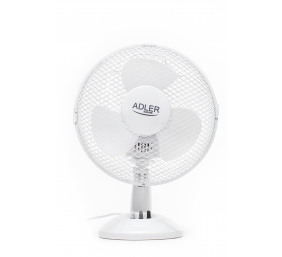 Adler | AD 7302 | Desk Fan | White | Diameter 23 cm | Number of speeds 2 | Oscillation | 60 W | No