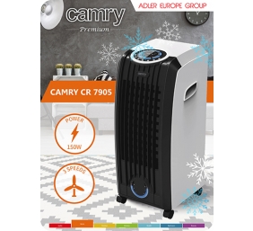 Camry CR 7905 Air cooler 3in1, Cooling/purifying action, Air humidification, 2 cooling cartridges, 3 speeds of ventilation | Camry