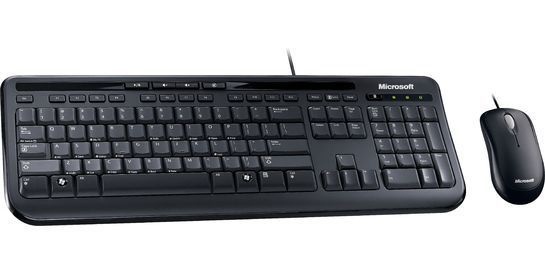Microsoft Wired Desktop 600 for business (EN-RU) (3J2-00015), laidinė klaviatūra su pele, juoda