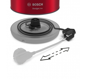 Bosch | Kettle | DesignLine TWK3P424 | Electric | 2400 W | 1.7 L | Stainless steel | 360° rotational base | Red