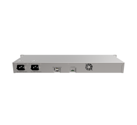 Mikrotik Wired Ethernet Router RB1100AHx4 Dude Edition, 1U Rackmount, Quad core 1.4GHz CPU, 1 GB RAM, 128 MB, 60GB M.2 SSD included, 13xGigabit LAN, 1xSerial console port RS232, 2x SATA3 ports, 2xM.2 slots, PCB Temperature and Voltage Monitor (CAPsMAN, Mo