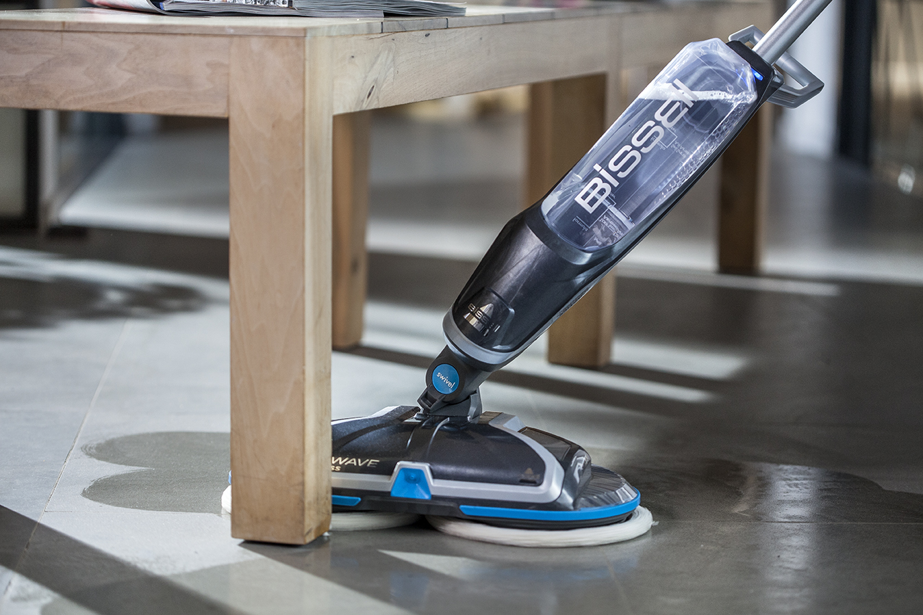 Mop | SpinWave | Cordless operating | Washing function | Operating time (max) 20 min | Lithium Ion | 18 V | Blue/Titanium